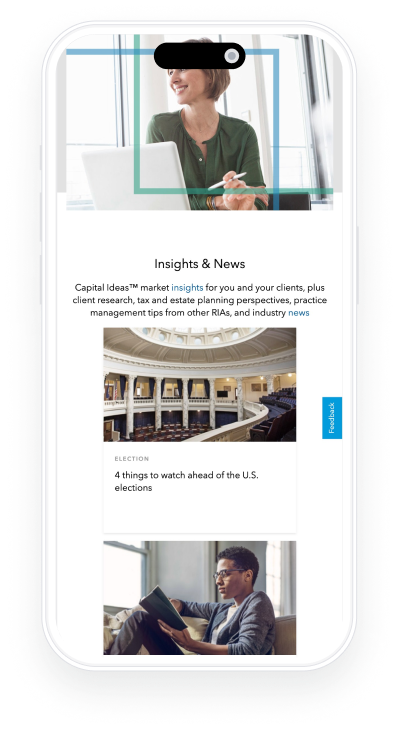 Homepage design of the Capital Group website featuring a clean, modern layout with a prominent navigation menu, high-quality images of diverse investors, and clear, concise text inviting users to explore investment solutions. The design emphasizes user-friendliness and accessibility, with a color scheme that reflects the brand's professionalism and trustworthiness.